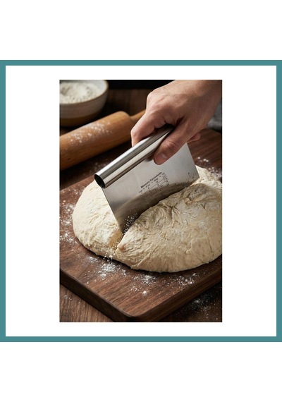 Trendexa Paslanmaz Çelik Ölçü Rehberli Hamur Kesici & Hamur Şekillendirici Spatula 11x14 Cm Mac
