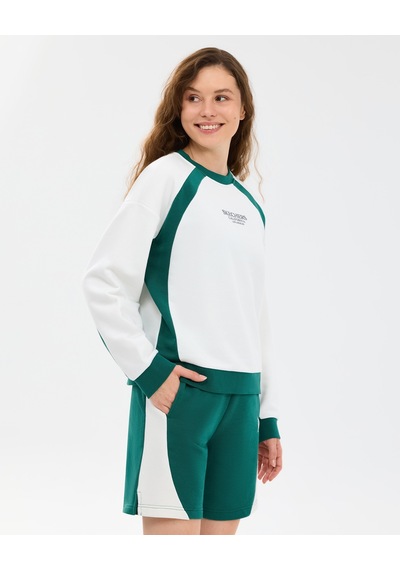 Skechers W Lw Fleece Loose Fit Sweatshirt Kadın Beyaz Sweatshirt S2610028-3855 Beyaz