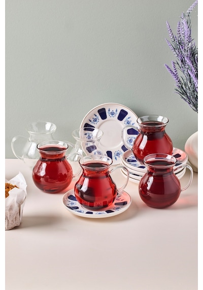 Perotti 17903 Laleli 12 Parça 6 Kişilik Çay Seti 210 Ml Renkli