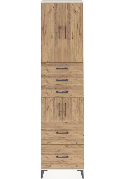 Arges Dolap 4 Raflı 5 Çekmeceli 4 Kapaklı 60x30x243 Aytaşı-çam Aytaşı