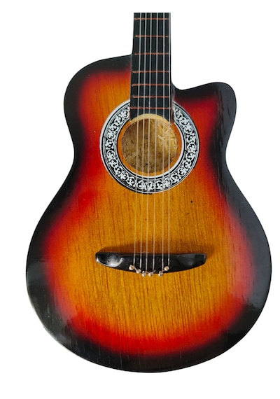 El Yapımı 1/4 Ölçek Minyatür Elektro Gitar Gibson J-45 Akustik Sb