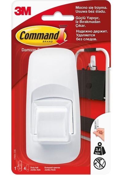 Command Buyuk Boy Jumbo Askı 4 Adet Çok Renkli
