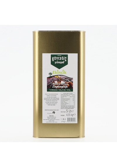 Köyceğiz Yöresel Ekincik Naturel Birinci Zeytinyağı Teneke 5 L