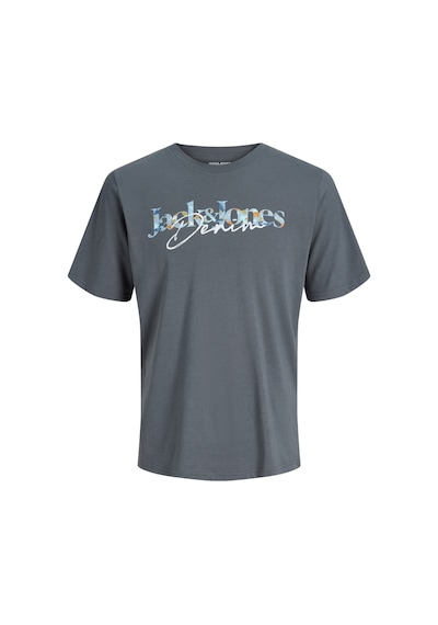 Jack & Jones Erkek Gögüs Baskili Bisiklet Yaka Tisört - Tom - 12298418 Turbulence