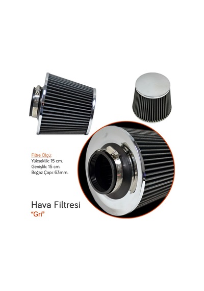 Nyf Racing Hava Filtresi Gri 15cmx15cm Giriş: 63mm Af16-gy&ch
