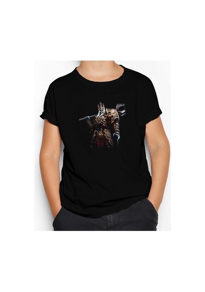 Zepplin Giyim Diablo King Leoric Siyah Çocuk Tişört Siyah