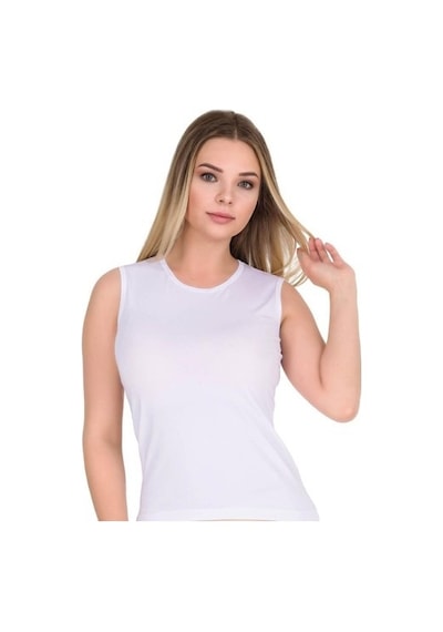 Kadın Berrak 2131 Likralı Sıfır Kol Kapalı Yaka Body Atlet
