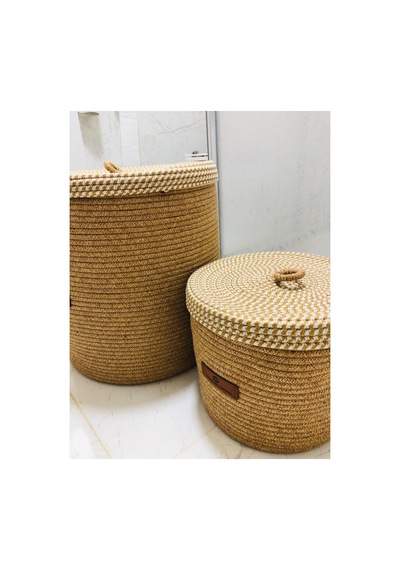 Jüt,hasır,2 Li,banyo Sepet Takımı,bohem Tarzı Banyo Takımı,iskandinav Tarzı/sepet/40x35 Hasırkrem Hasırkrem