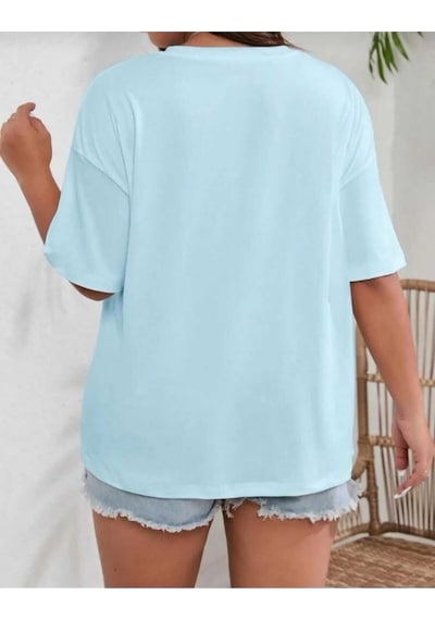 Kozia Outdoors Malkoçbey Baskısız Oversize Unisex Basic T-şhirt Bebe Mavi Bebe Mavi