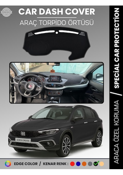 Fiat Egea Cross 2020+ Ekranlı Torpido Örtüsü Ön Göğüs Koruma Torpido Koruma Tam Uyum Kolay Montaj - 772 Stiloto