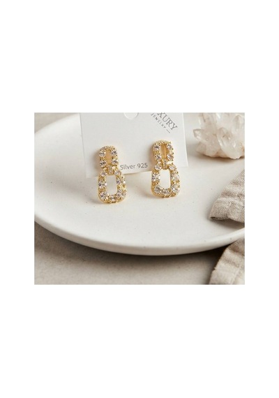 Zirkon Taşlı Gold Renk Pirinç Vintage Kadın Küpe Tj-bkp12108 Evimdeyokyok
