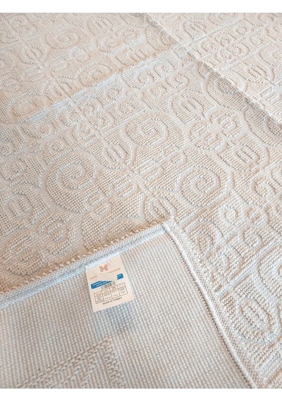 Pamuklu Bukle Lüks Kilim 80x150 -spiral Krem Krem