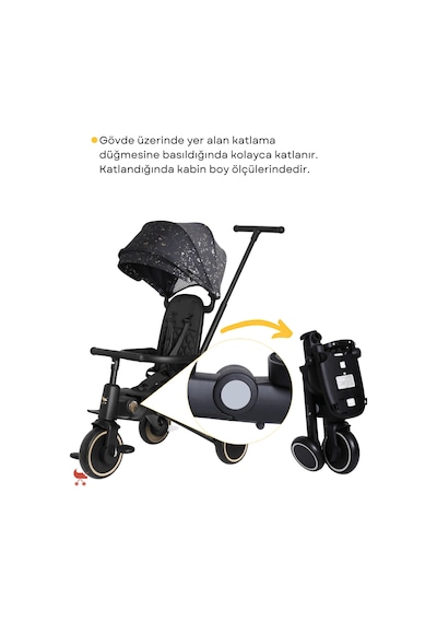 Merkür Bebe Hawk Üç Tekerlekli Bebek Ve Çocuk Bisikleti Premium Gold Gold