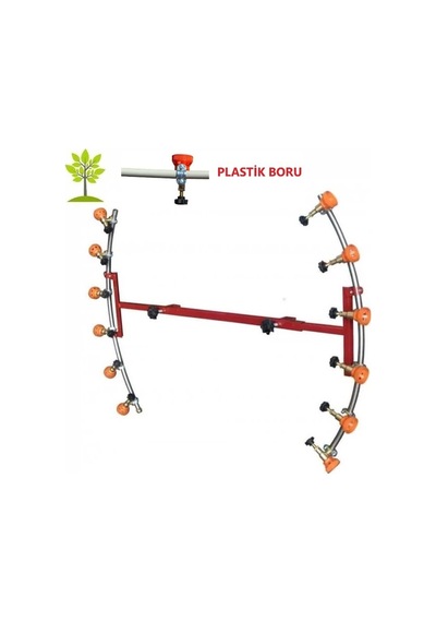 Tarım Garaj 6+6 Başlıklı Hilal Tip İlaçlama Makina Aparatı Plastik Boru