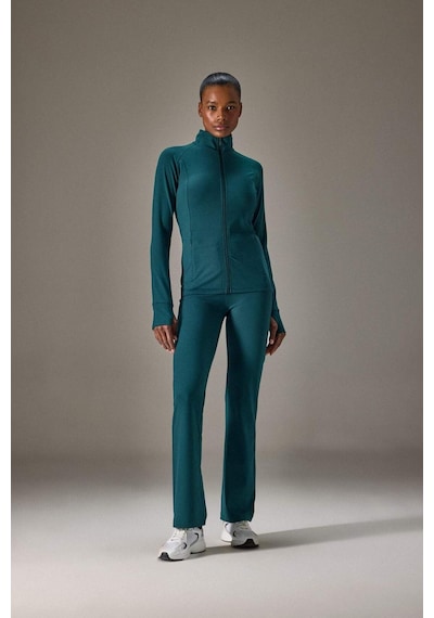 Defacto Slim Fit Dar Kesim Dik Yaka İçi Yumuşak Tüylü Hırka G4087ax25augn1051 Yeşil-gn1051
