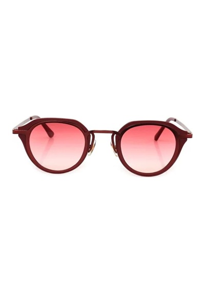 Bordo Çerçeve Kırmızı Cam Oval Güneş Gözlüğü Bordo Bordo