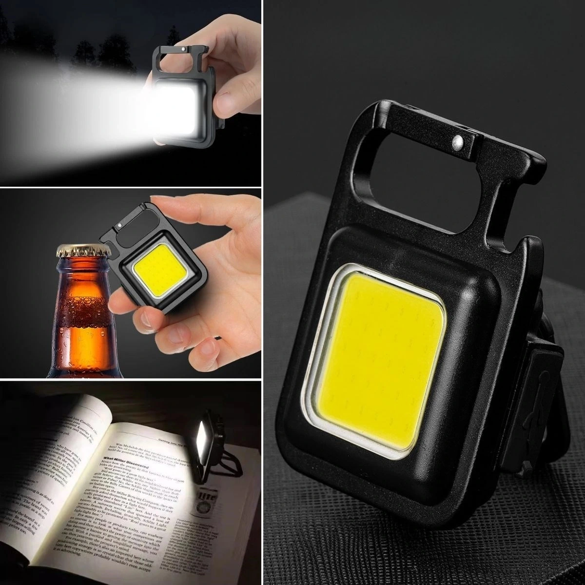 Anahtarlıklı, Açacaklı,güçlü Mıknatıslı 3 Farklı Led Modlu Mini Boy Asılabilen Led Kamp Aydınlatması