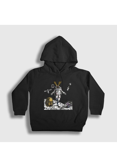 Presmono Unisex Çocuk Astronaut Astroworld Travis Scott Kapüşonlu Sweatshirt Siyah