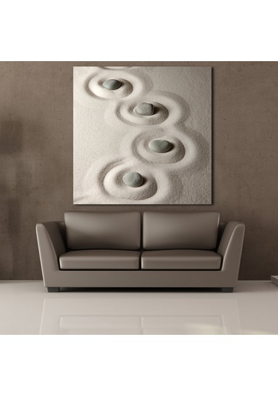 Gri Spa Taşlar Temalı Kanvas Tablo 100x100cm