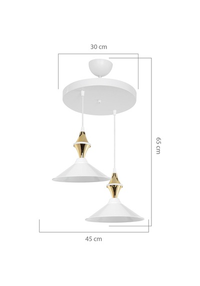 Maya Karo Beyaz/gold Ikili Yemek Odası Oturma Odası Salon Mutfak Avize Çok Renkli
