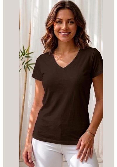 Thiff Gymwear Kadın Kısa Kollu V Yaka Basic Tişört T-shirt 3'lü Set Kahverengi - Siyah- Bordo Thiff Gymwear Kadın Kısa Kollu V Yaka Basic Tişört T-shirt 3'lü Set Kahverengi - Siyah- Bordo