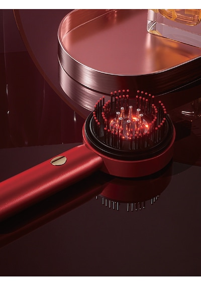 7go 7gmg8 Led Işıklı Saç Derisi Masaj Aleti & Yağ Uygulamalı Şarjlı Head Massage Gun Kırmızı