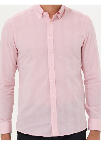 Cacharel Pembe Slim Fit Uzun Kollu Gömlek