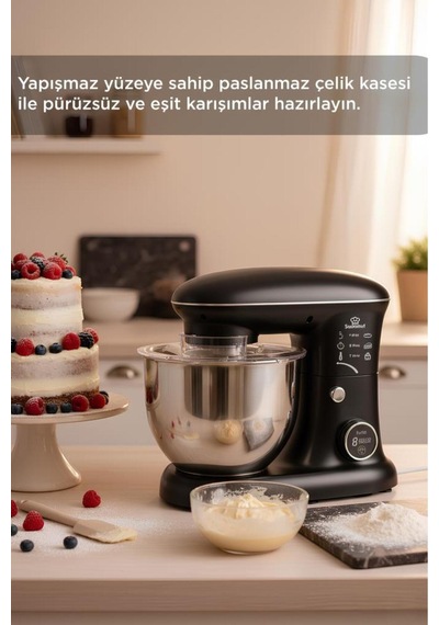 Stand Mikser Hamur Yoğurma Makinesi Dijital Göstergeli 5l 1400w Tmk-1400dt Siyah
