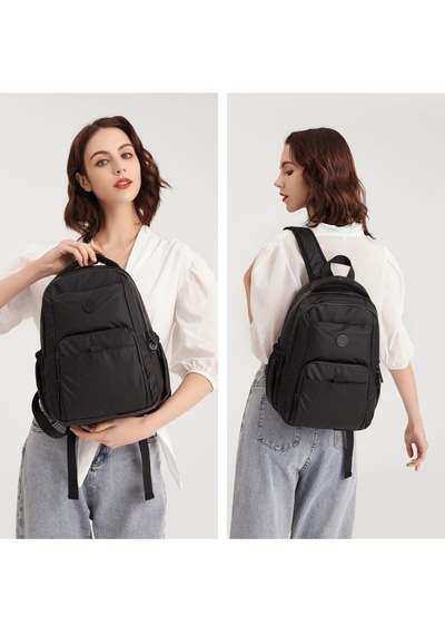 Smart Bags Gumi Kumaş Uniseks Orta Boy Sırt Çantası 8672 01 Siyah