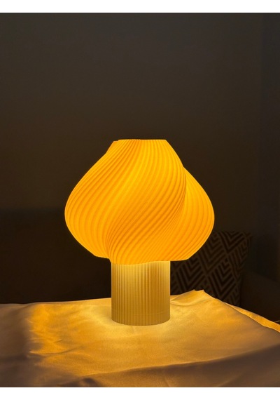 3d Baskı Modern Abajur Modeli Masa Ve Gece Lambası Beyaz