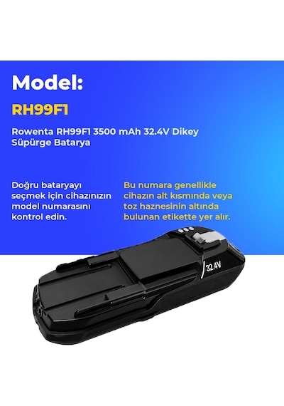 Rowenta Rh99f1 3500 Mah 32.4v Dikey Süpürge Batarya