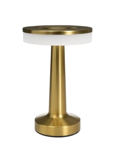 Oslo Gold Şarjlı Dokunmatik Masa Lambası 3 Renk Modu 6500k/3200k/amber , Dimlenebilir, Type-c Kablo Dahil, 1500mah Batarya, 20 Cm Yükseklik .
