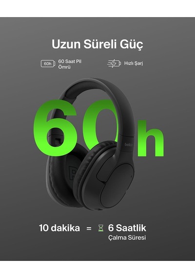 Soundform Surround Bluetooth Kulak Üstü Kulaklık, Gürültü Engelleme, Kablosuz, 60 Saat Çalma Süresi, Yumuşak Kulak Yastıkları, İphone, Galaxy, İpad, Seyahat, Ev, Ofis İçin, Siyah Soundform Surround Bluetooth Kulak Üstü Kulaklık, Gürültü Engelleme, Kablosuz, 60 Saat Çalma Süresi, Yumuşak Kulak Yastıkları, İphone, Galaxy, İpad, Seyahat, Ev, Ofis İçin, Siyah