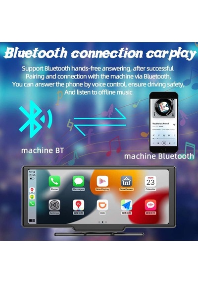 10 Süper Hd Ips Dokunmatik Ekran Akıllı Ekran Araba Stereo Ön Kaydedici Dahili 12v-24v Kamyon Van Kablosuz Carplay A