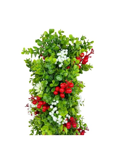 Yapay Çiçek Siyah Saksıda Kokinalı Yeşil Şimşir Ağacı 70 30cm Yeşil