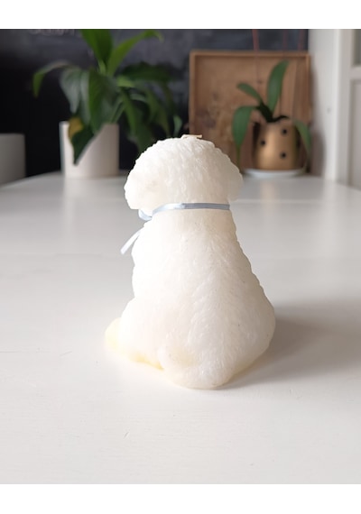 Köpek Figürlü Mum Beyaz 12 Cm