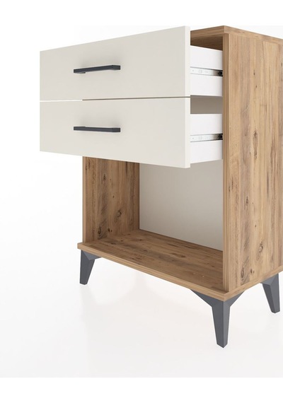 Arges Komodin 2 Çekmeceli 60x30x80 Çam-aytaşı Atlas Çam