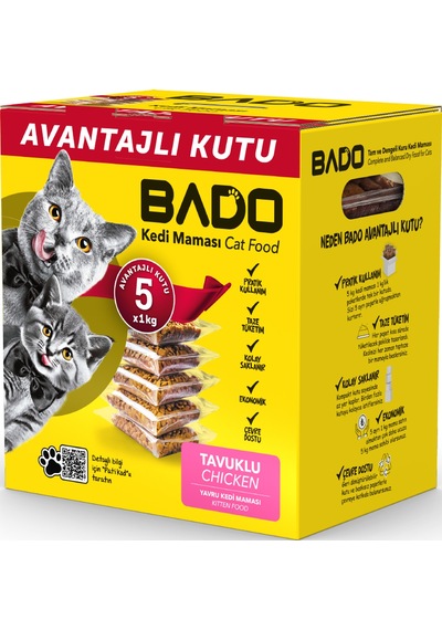 Bado Yavru Kedi Maması Tavuklu 5x1kg