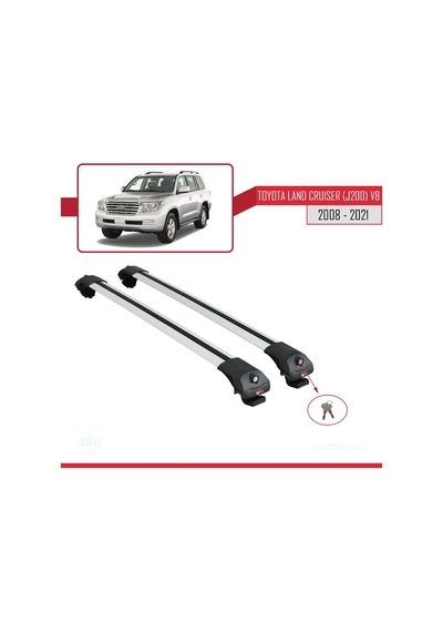 Toyota Land Cruiser J200 V8 2008-2021 Arası İle Uyumlu Ace-1 Ara Atkı Tavan Barı Gri