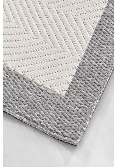 Vatra Krem Gri Sisal Görünümlü Modern Polyester Halı Robot Süpürge Uyumlu Kolay Temizlenebilir Mutfak Oturma Koridor Krem/gri