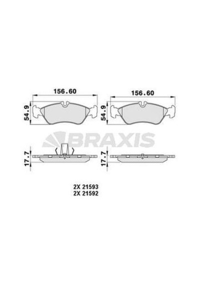 Braxis Aa0198 Fren Balatası Arka Sprinter 96-06 Lt 28 35 46 96- A0024204020