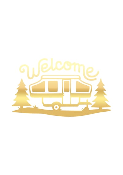 Welcome Karavan Sticker 17x17 Cm Gold