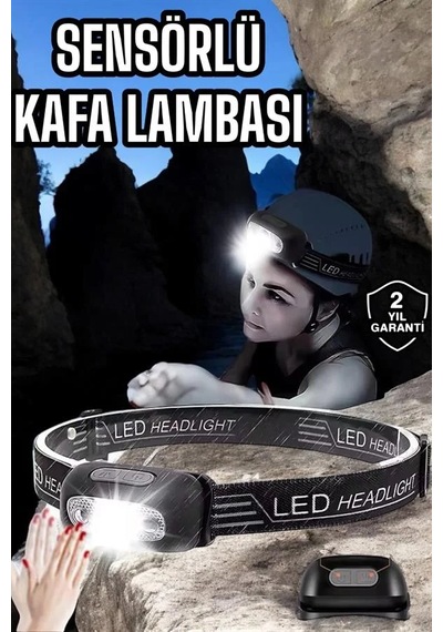 Kamp Lambası Led Işık Kafa Lambası Balıkçı Lambası Ayarlanabilir Siyah 92583216
