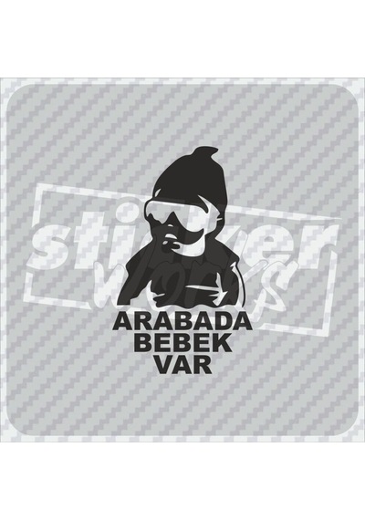 Arabada Bebek Var Sticker Siyah