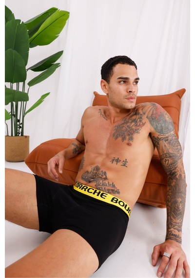 Boun Marche Erkek Boxer Likralı Premium 6'lı Kutu Dean Dean - Siyah - Renkli