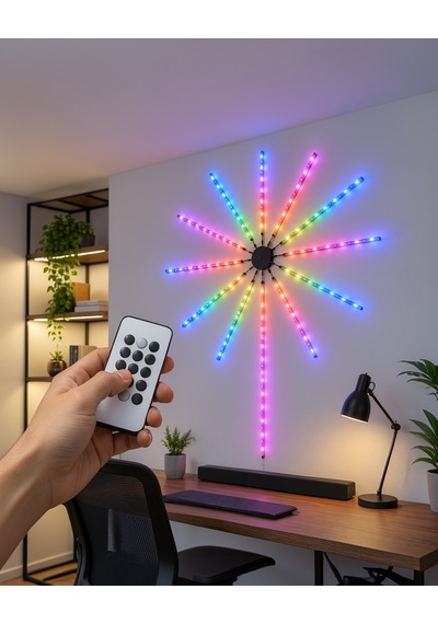 Rgb Led Duvar Lambası Uzaktan Kumandalı Telefon Kontrollü Uczzdp626ışık-3-1 Çok Renkli