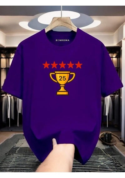 Şampiyonluk Baskılı Unisex Tişört Mor