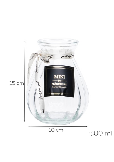 Porsima Dhz90217 Dekoratif Cam Vazo Şeffaf 15cm-600ml