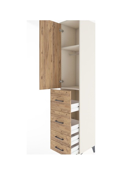 Hyperion Dolap 2 Raflı 4 Çekmeceli Tek Askılı 44x44x221 Aytaşı-çam Aytası