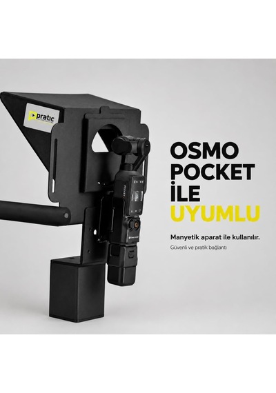 Pratic Teleprompter Tam Set Telefon Ve Kamera İçin Prompter, Bluetooth Kumanda Ve Telefon Tutucu